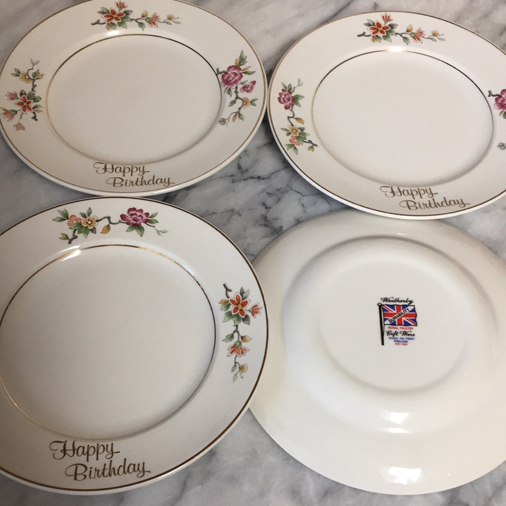 Weatherby Royal Falcon Happy Birthday Plates - Set of 4